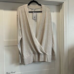 Athleta Cream cross front Sweatshirt M